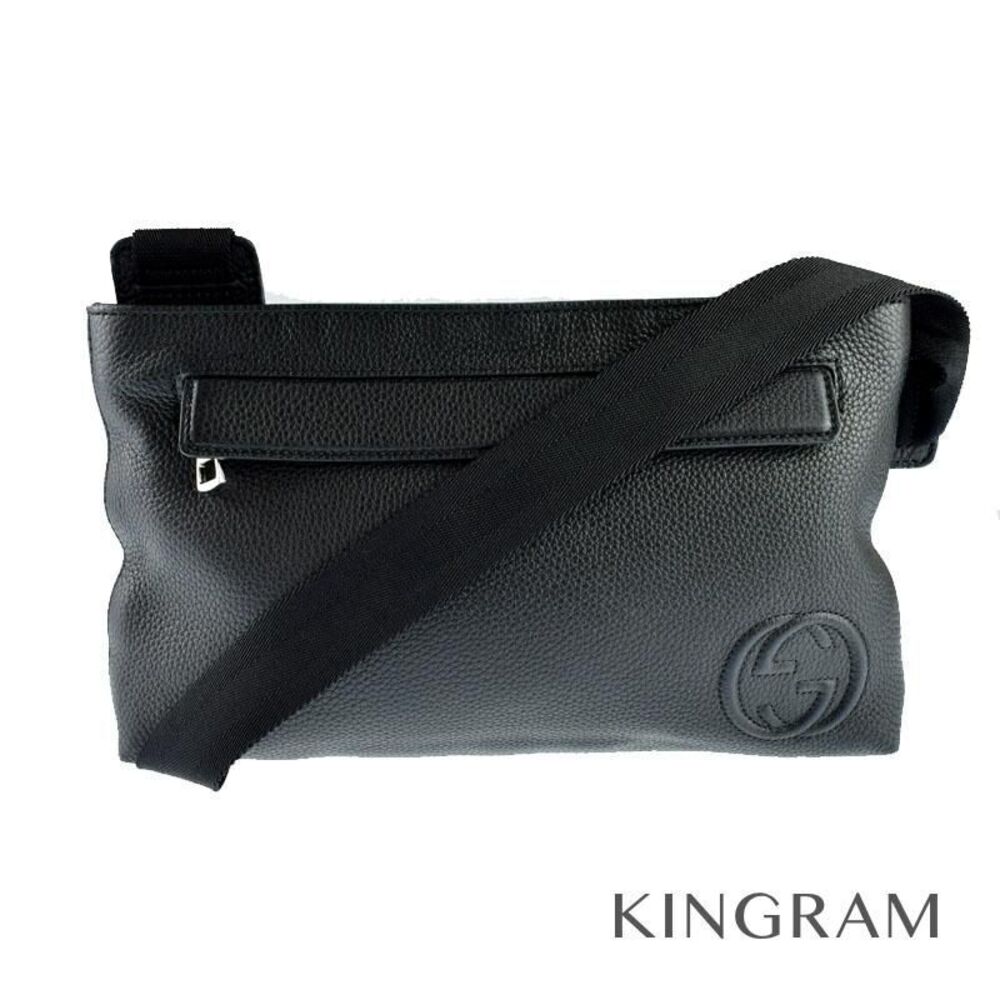 Gucci Soho Black Leather Body Bag Waist Pouch